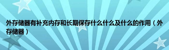 外存储器有补充内存和长期保存什么什么及什么的作用（外存储器）