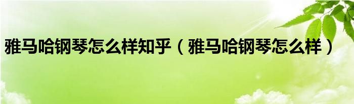 雅马哈钢琴怎么样知乎（雅马哈钢琴怎么样）