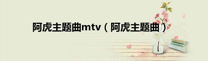 阿虎主题曲mtv（阿虎主题曲）