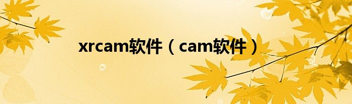 xrcam软件（cam软件）