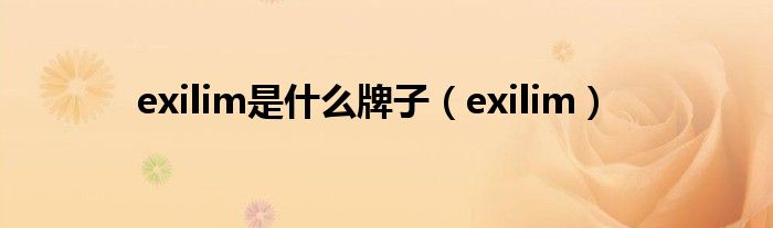 exilim是什么牌子（exilim）