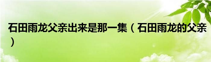 石田雨龙父亲出来是那一集（石田雨龙的父亲）