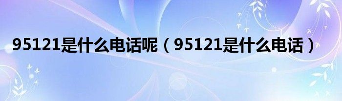 95121是什么电话呢（95121是什么电话）