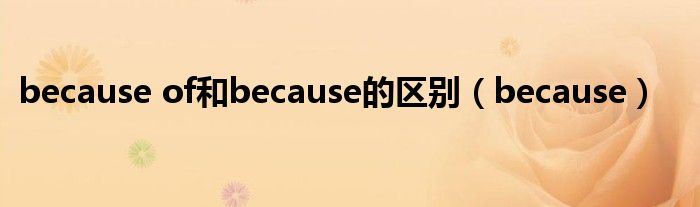 because of和because的区别（because）