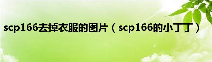 scp166去掉衣服的图片（scp166的小丁丁）