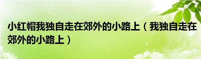 小红帽我独自走在郊外的小路上（我独自走在郊外的小路上）