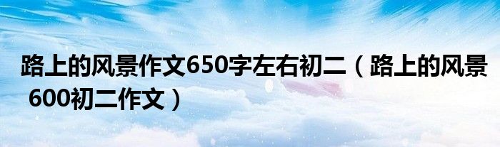 路上的风景作文650字左右初二（路上的风景 600初二作文）