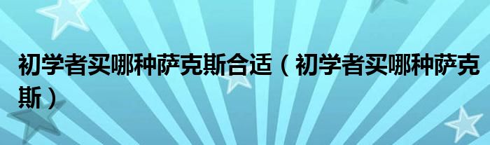 初学者买哪种萨克斯合适（初学者买哪种萨克斯）