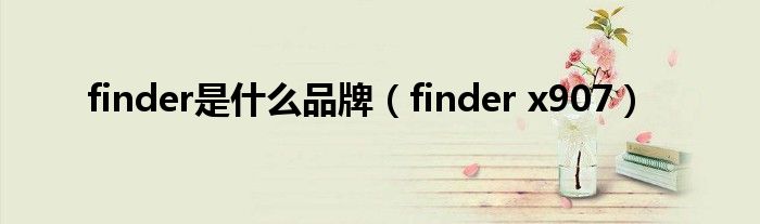 finder是什么品牌（finder x907）