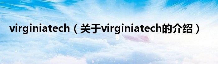 virginiatech（关于virginiatech的介绍）