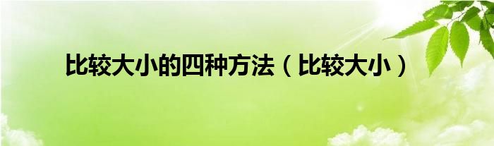 比较大小的四种方法（比较大小）