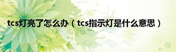 tcs灯亮了怎么办（tcs指示灯是什么意思）