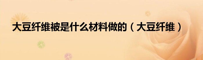 大豆纤维被是什么材料做的（大豆纤维）