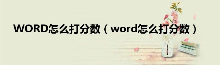 WORD怎么打分数（word怎么打分数）