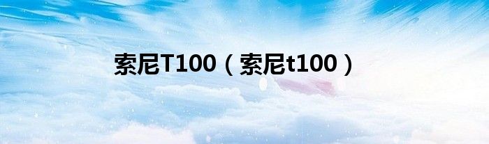 索尼T100（索尼t100）