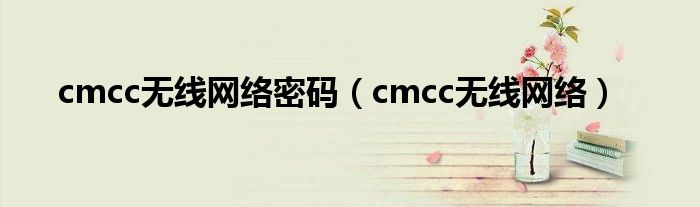 cmcc无线网络密码（cmcc无线网络）