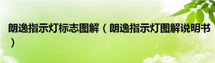 朗逸指示灯标志图解（朗逸指示灯图解说明书）