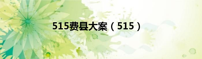 515费县大案（515）