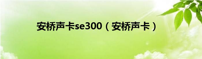 安桥声卡se300（安桥声卡）