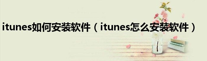 itunes如何安装软件（itunes怎么安装软件）