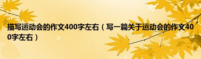 描写运动会的作文400字左右（写一篇关于运动会的作文400字左右）