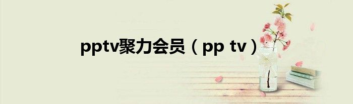 pptv聚力会员（pp tv）