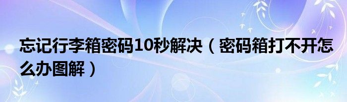 忘记行李箱密码10秒解决（密码箱打不开怎么办图解）