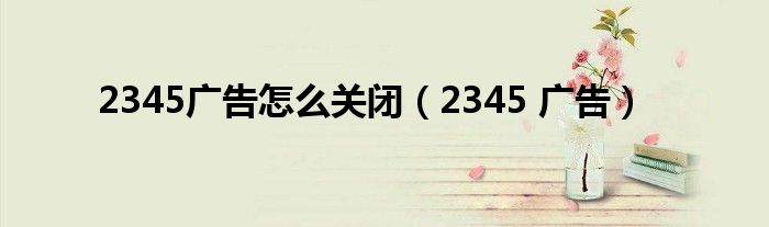 2345广告怎么关闭（2345 广告）