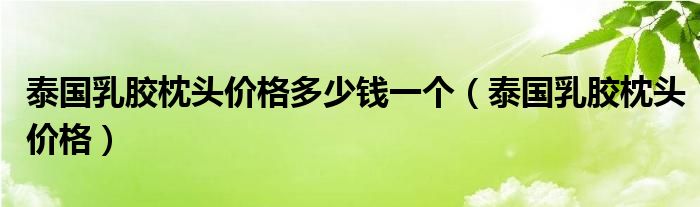 泰国乳胶枕头价格多少钱一个（泰国乳胶枕头价格）