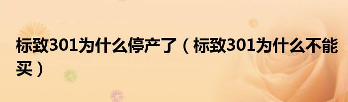 标致301为什么停产了（标致301为什么不能买）