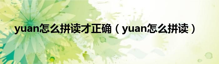 yuan怎么拼读才正确（yuan怎么拼读）