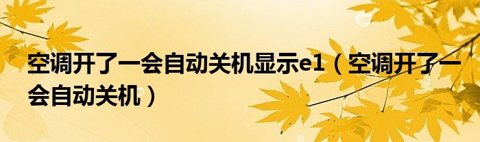 空调开了一会自动关机显示e1（空调开了一会自动关机）