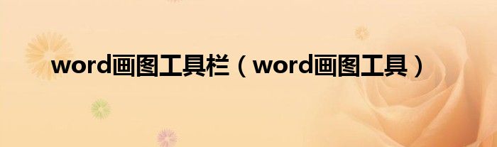 word画图工具栏（word画图工具）