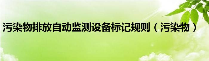 污染物排放自动监测设备标记规则（污染物）