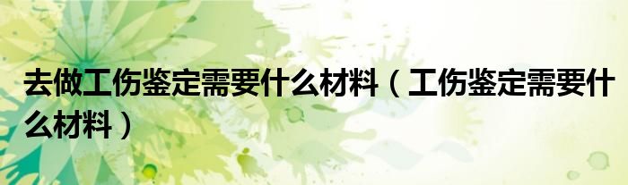 去做工伤鉴定需要什么材料（工伤鉴定需要什么材料）