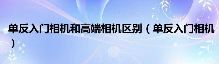 单反入门相机和高端相机区别（单反入门相机）