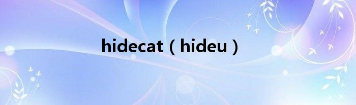 hidecat（hideu）