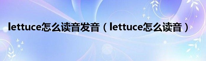 lettuce怎么读音发音（lettuce怎么读音）