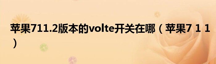 苹果711.2版本的volte开关在哪（苹果7 1 1）