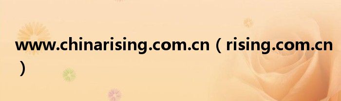 www.chinarising.com.cn（rising.com.cn）