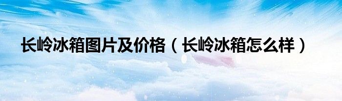 长岭冰箱图片及价格（长岭冰箱怎么样）