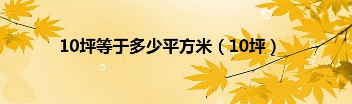 10坪等于多少平方米（10坪）