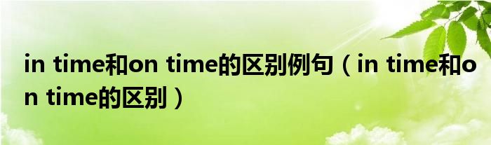 in time和on time的区别例句（in time和on time的区别）