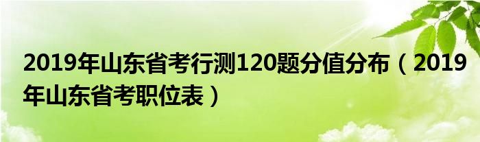 2019年山东省考行测120题分值分布（2019年山东省考职位表）