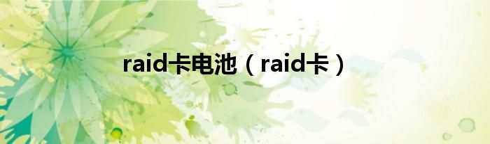 raid卡电池（raid卡）