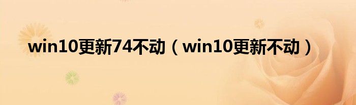 win10更新74不动（win10更新不动）