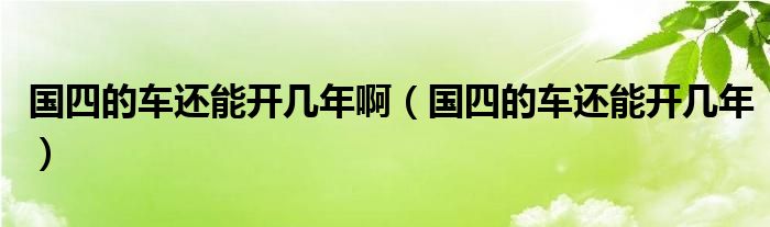 国四的车还能开几年啊（国四的车还能开几年）