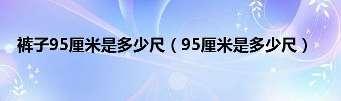 裤子95厘米是多少尺（95厘米是多少尺）