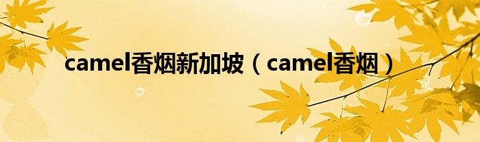 camel香烟新加坡（camel香烟）