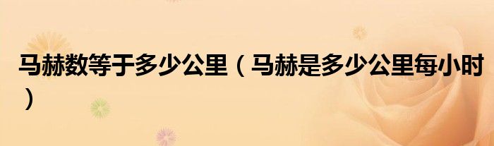 马赫数等于多少公里（马赫是多少公里每小时）